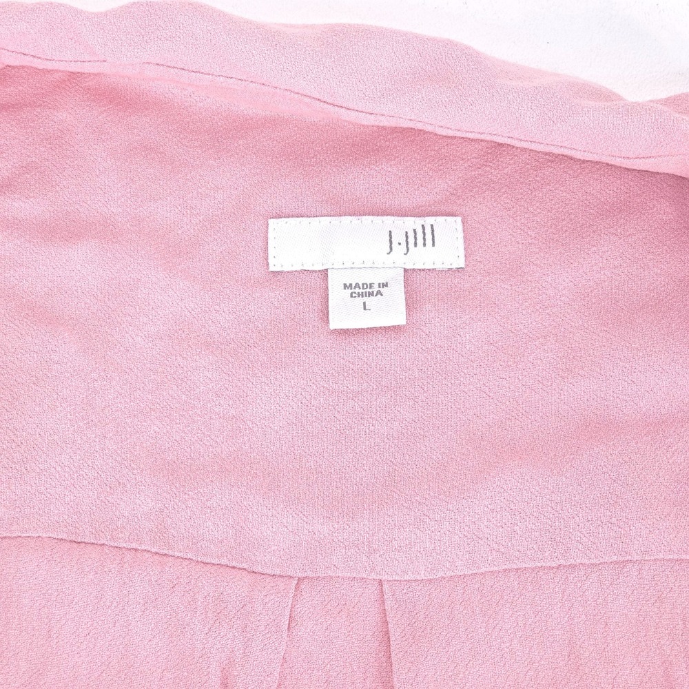 J Jill Button Up Shirt Womens Large‎ Pink Long Sleeve Casual Blouse Normcore - Picture 6 of 16
